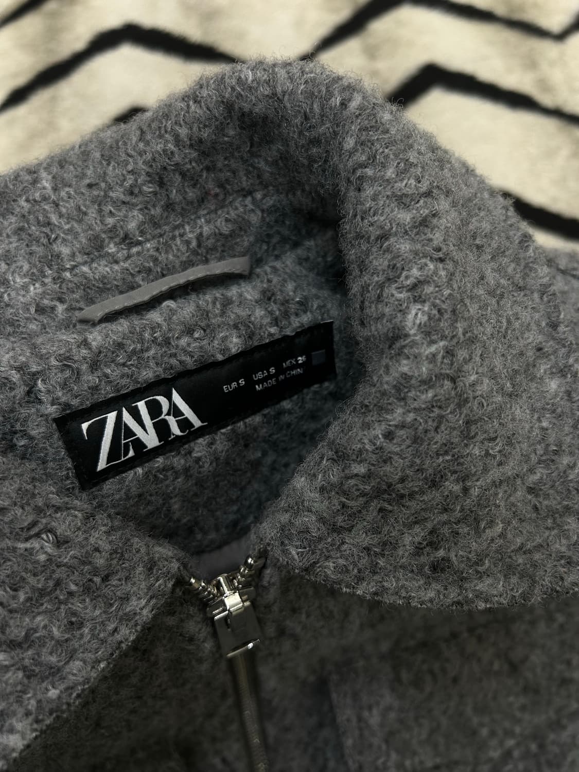 [한국M]ZARA 크롭 부클레 자켓/그레이 상품이미지6