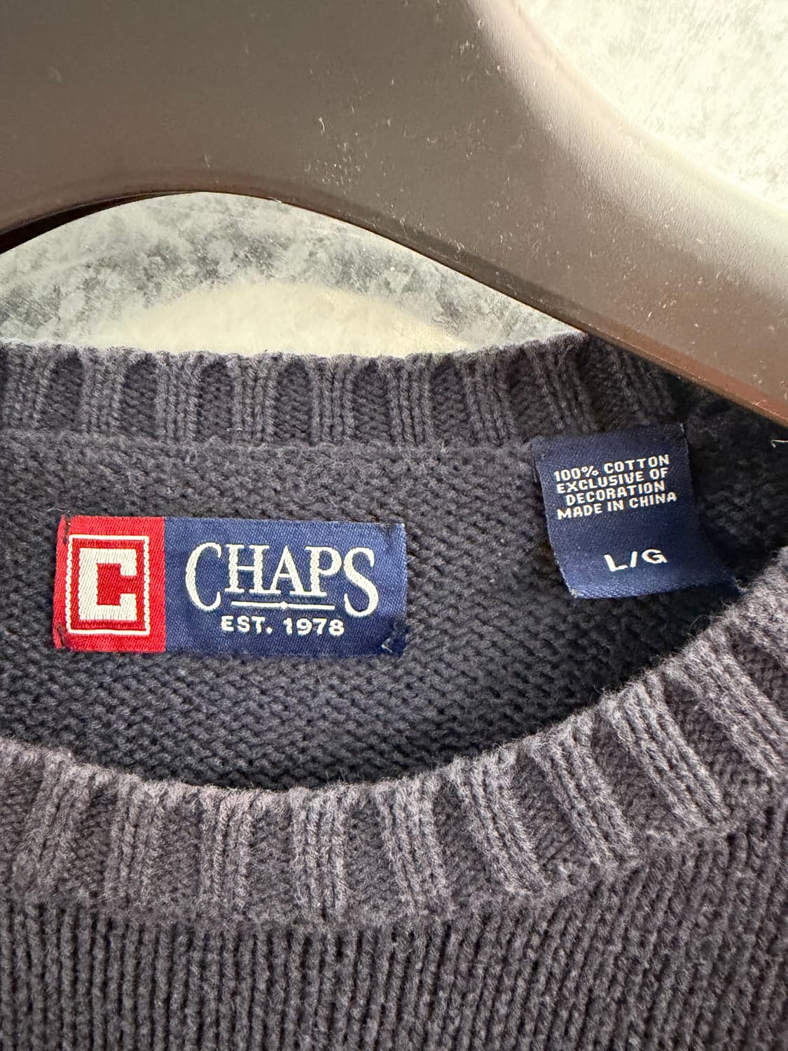 Polo Chaps vintage sweater navy L 상품이미지5