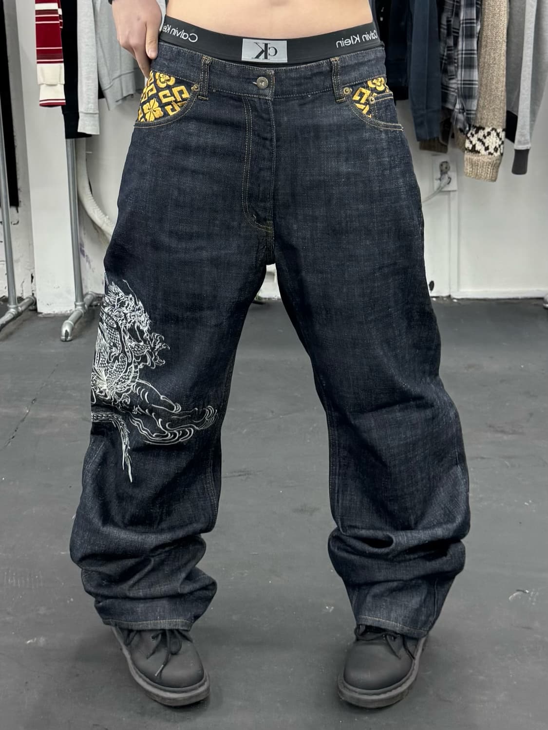 카라쿠리 타마시 오리엔탈 생지 데님팬츠 상품이미지3