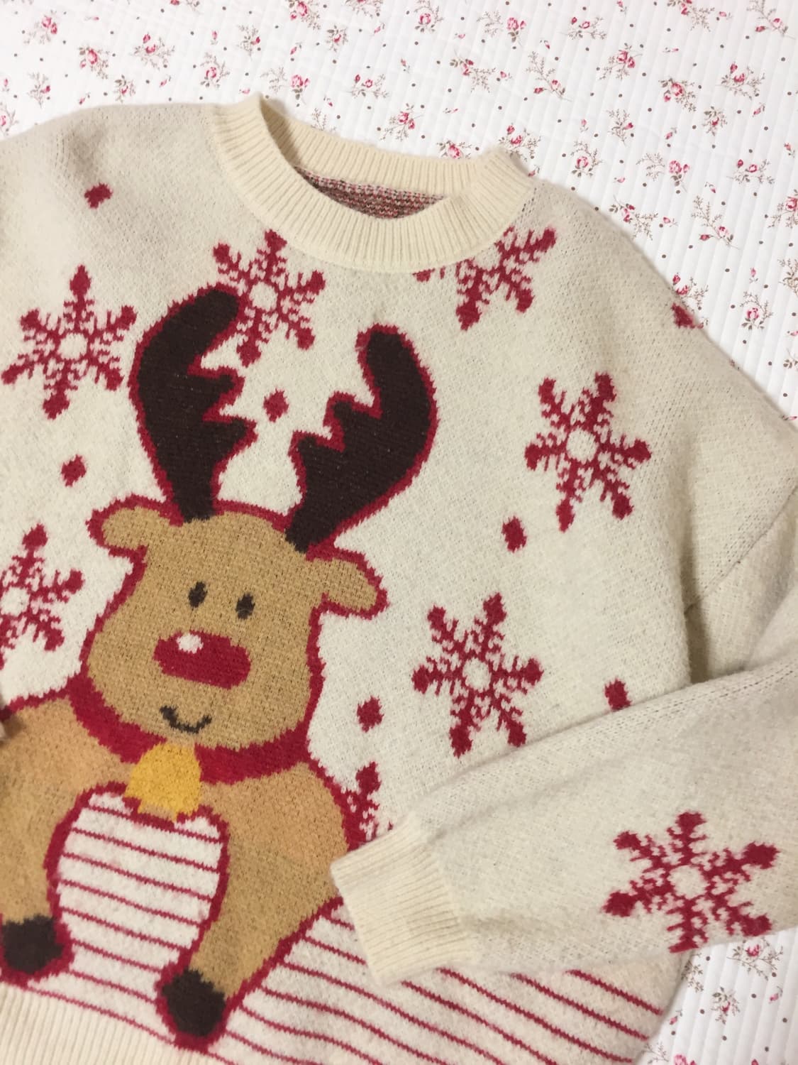 빈티지 크리스마스 루돌프 니트 상품이미지2