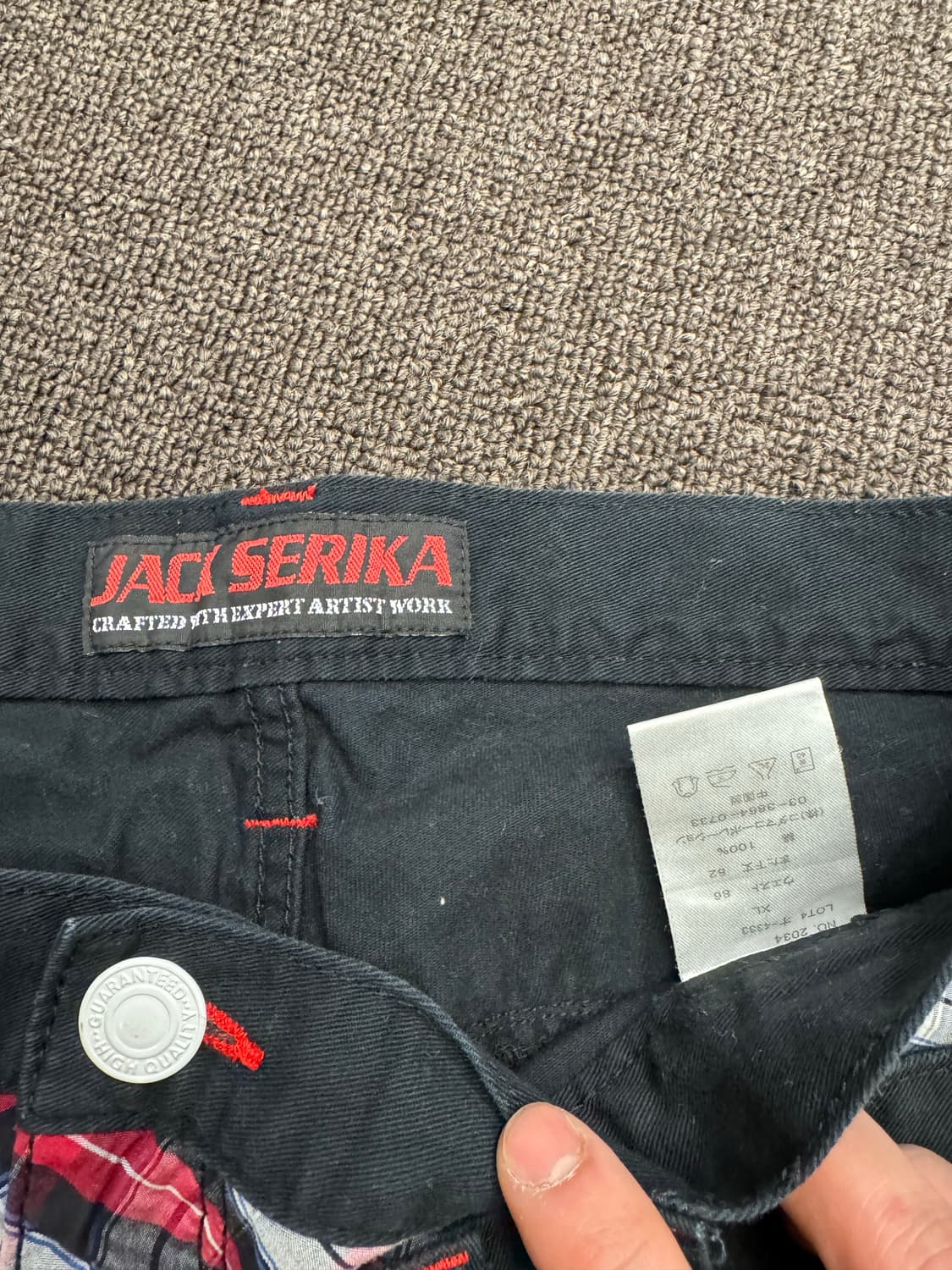 XL)Jack Serika 빈티지 레이어드 체크패턴 블랙진 상품이미지5