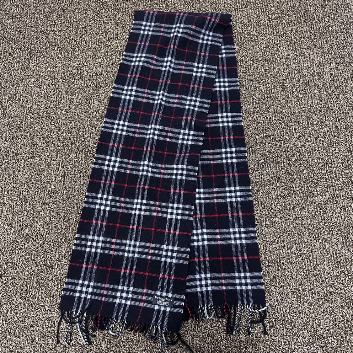 버버리 램스울 체크 머플러 목도리 네이비 상품이미지4