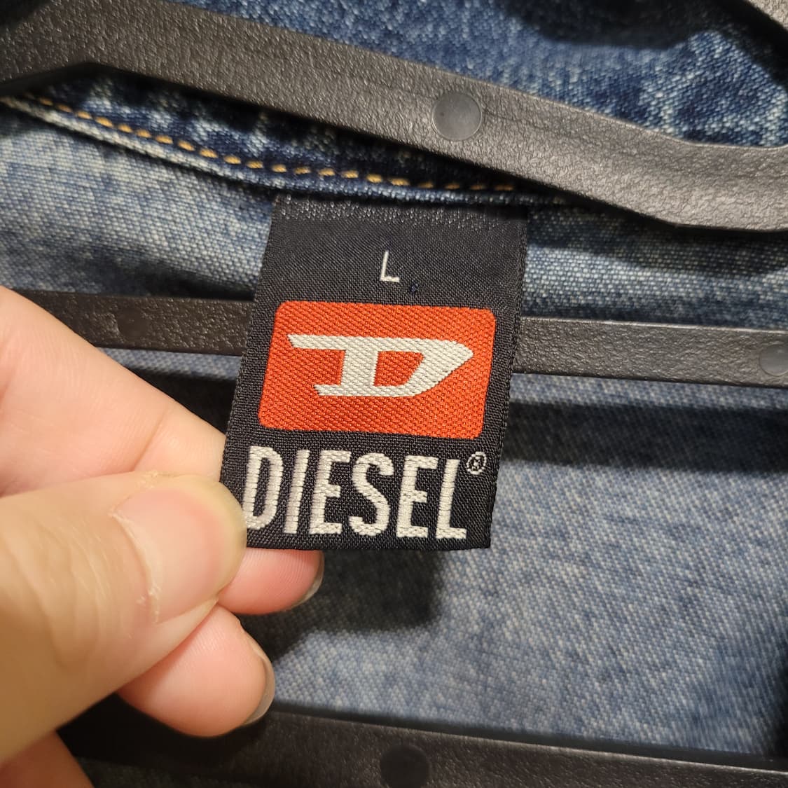 디젤 우먼 크롭 청자켓 L 상품이미지4
