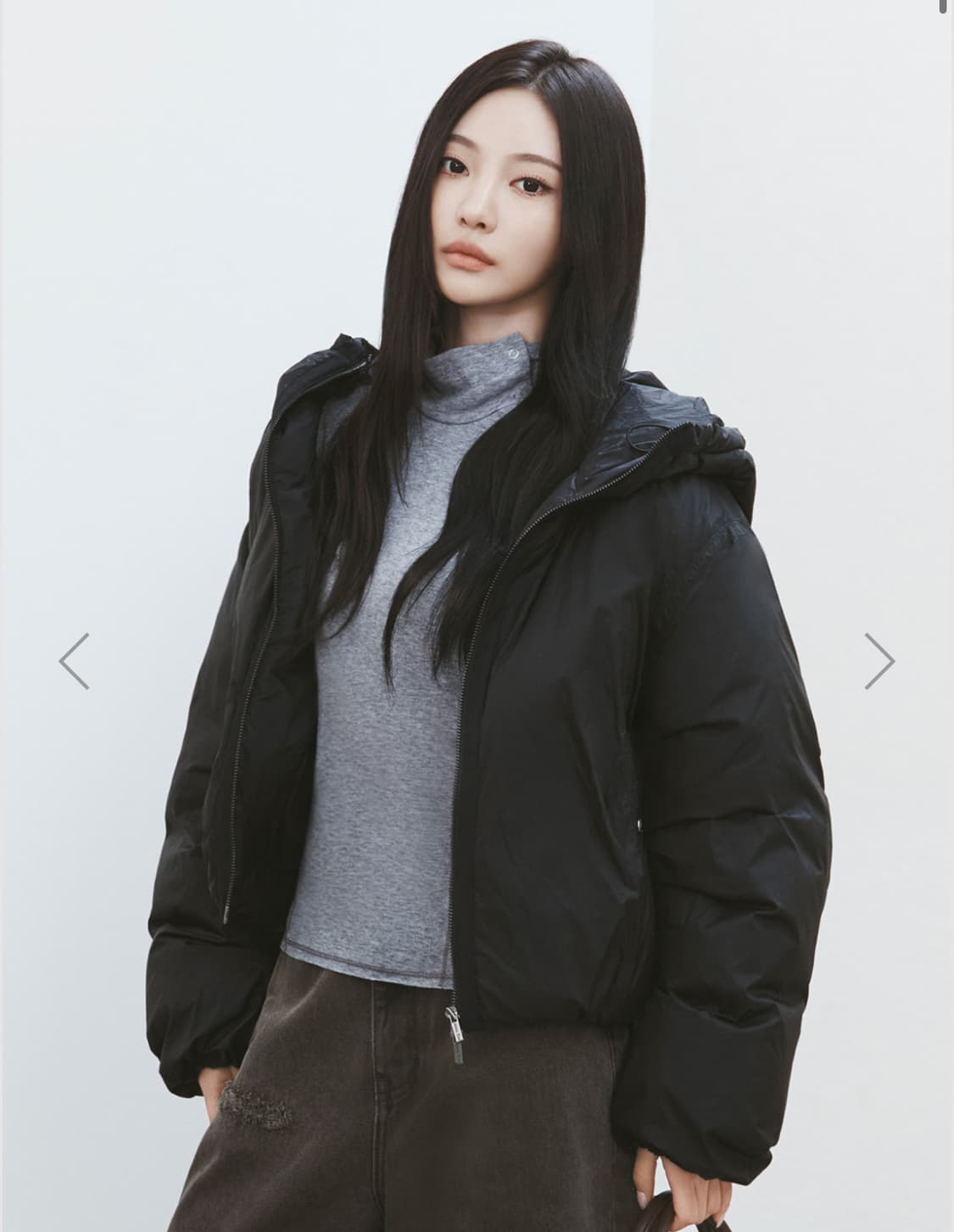 마뗑킴 BACK LOGO HOODY SHORT DOWN JUMPER  상품이미지1