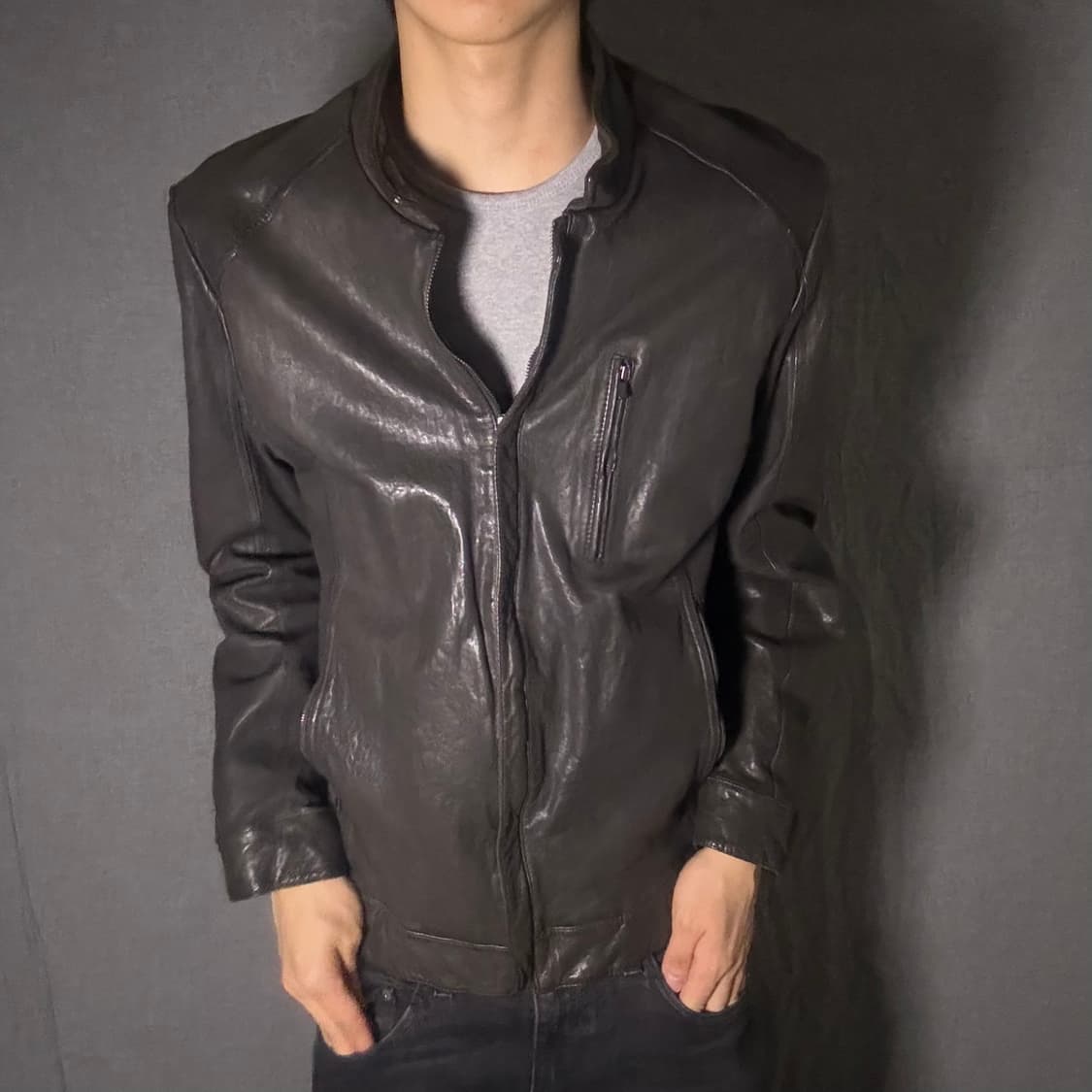 lamb skin leather jacket 상품이미지3