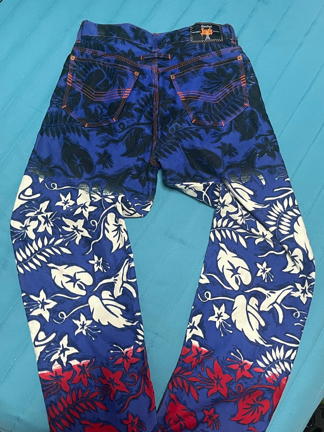 90‘s Jean Paul Gaultier 멀티컬러 데님 팬츠 UK6 상품이미지2