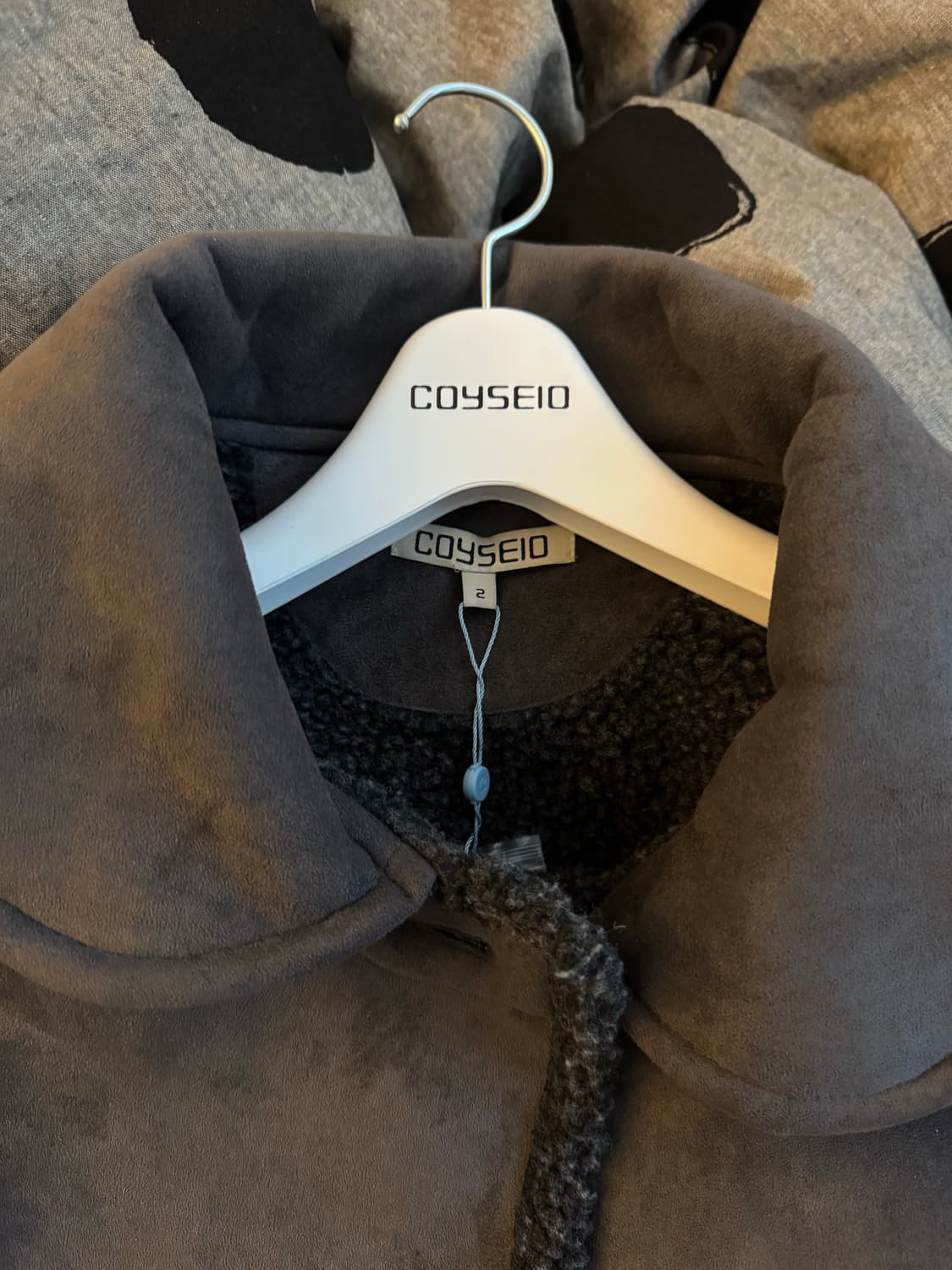 코이세이오 round collar suede jacket charcoal 상품이미지2