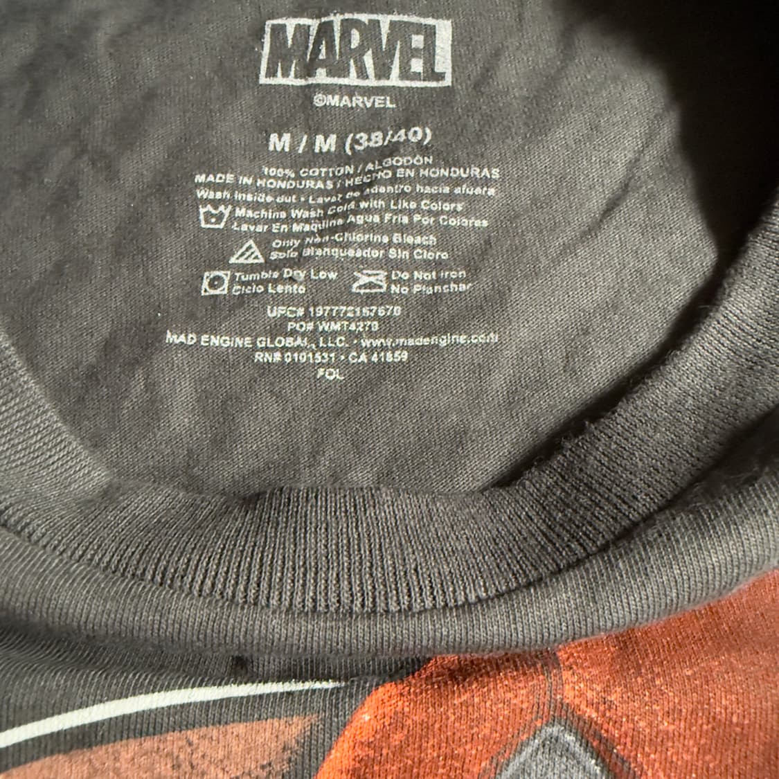 마블 데드풀 티셔츠 챠콜 상품이미지2
