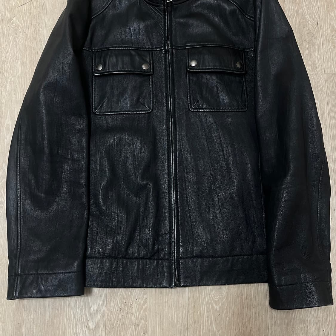 NII 남성 천연 양가죽 싱글 라이더 가죽자켓 M/95  상품이미지3