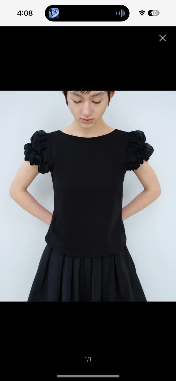버뮬라 PUFF SLEEVE T-SHIRT (BLACK) 상품이미지1