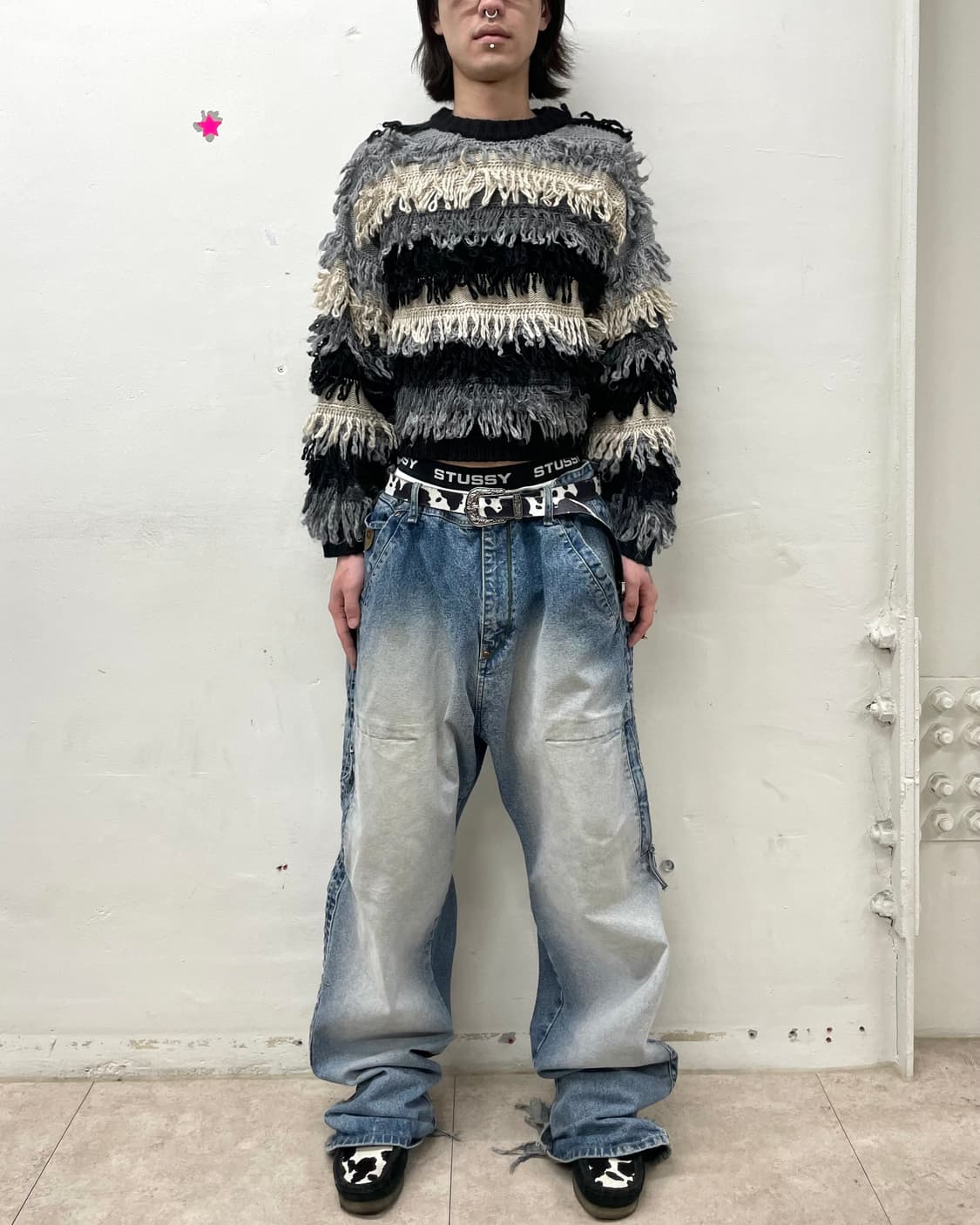 rope gray multi-crop knitwear 상품이미지3