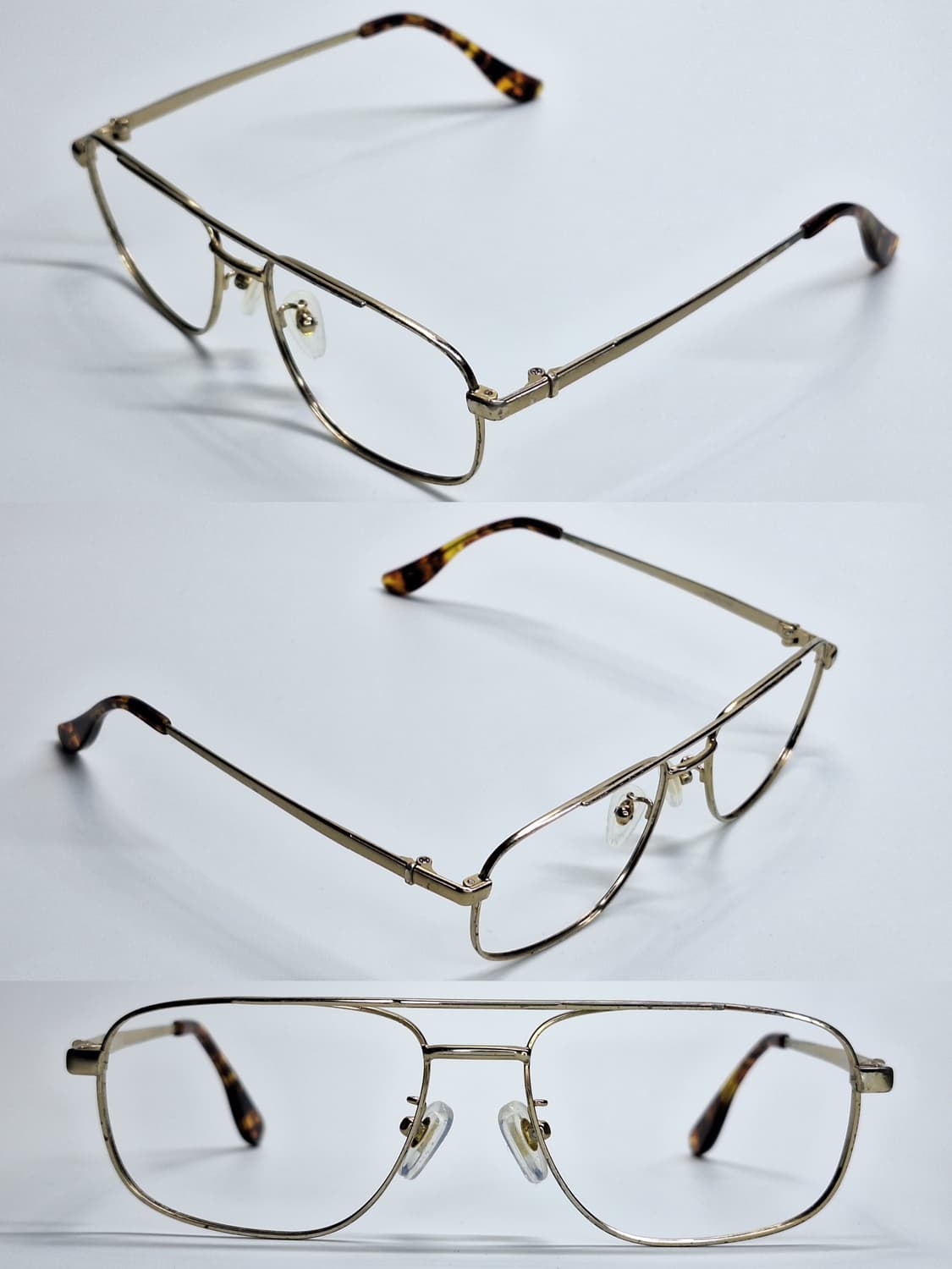 90s 일본 빈티지/DUNO J-3132 골드 투브릿지 에비에이터 안경테 상품이미지8