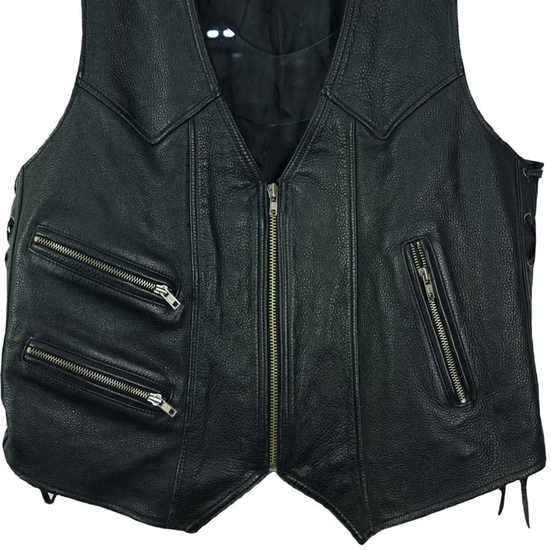 [아메리칸빈티지] 리얼 카우 레더 소가죽 바이커 베스트 M18778 상품이미지5