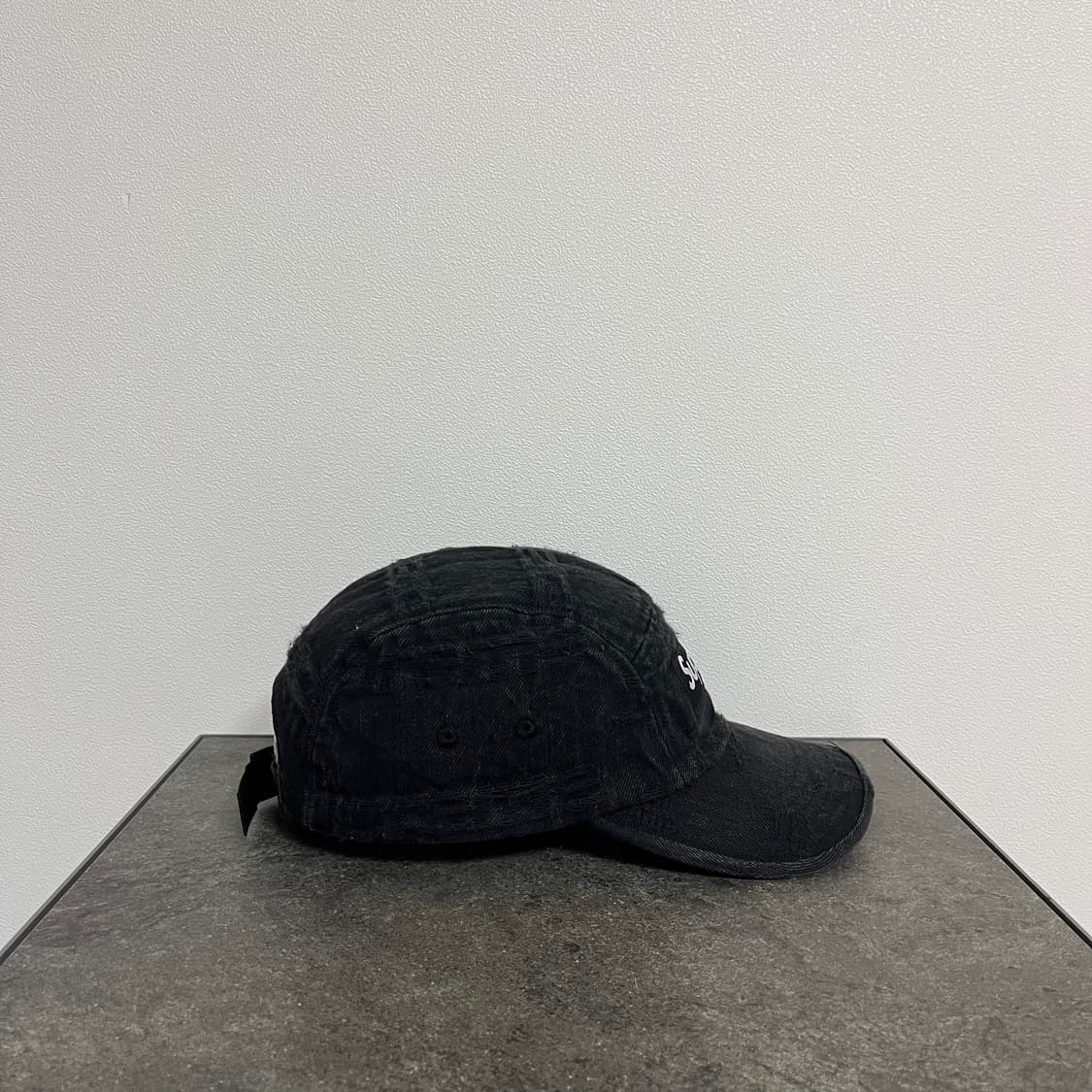 슈프림 프레이드 워시드 데님 블랙 박스로고 캠프캡 모자 상품이미지3