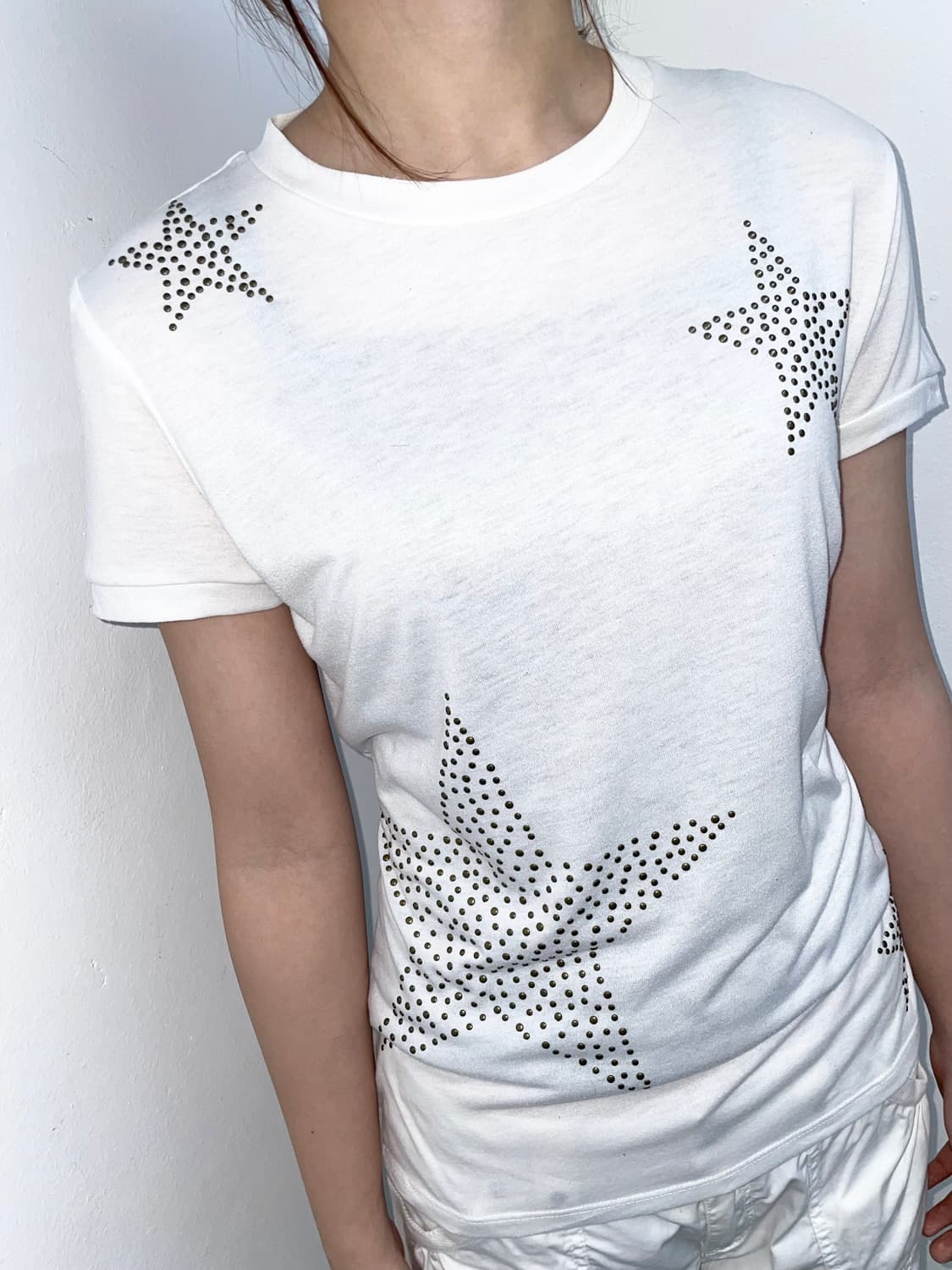 y2k 화이트 스타 스터드 탑 상품이미지2