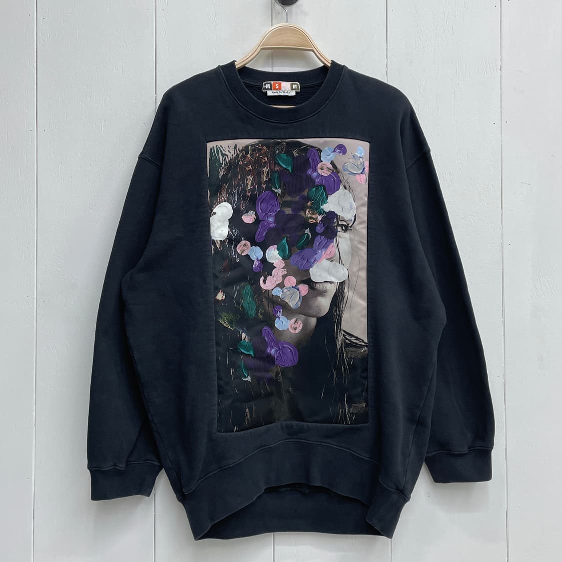 MSGM 페이스 그래픽 프린팅 블랙 맨투맨 상품이미지7