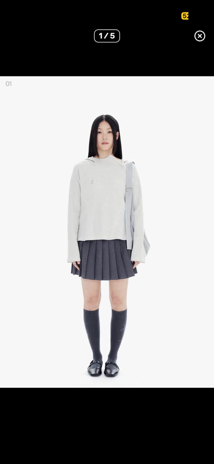 할로미늄 슬림 와플 후디 오트밀 상품이미지2