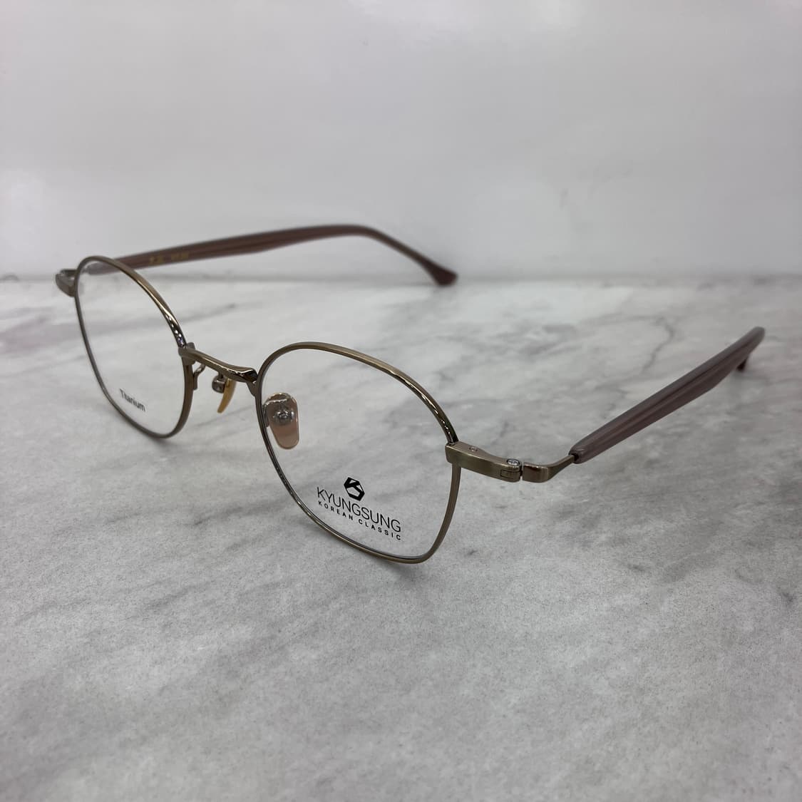 C26 경성 京城 어제1897 엔틱 골드 유니크라운드 메탈테 안경 상품이미지7