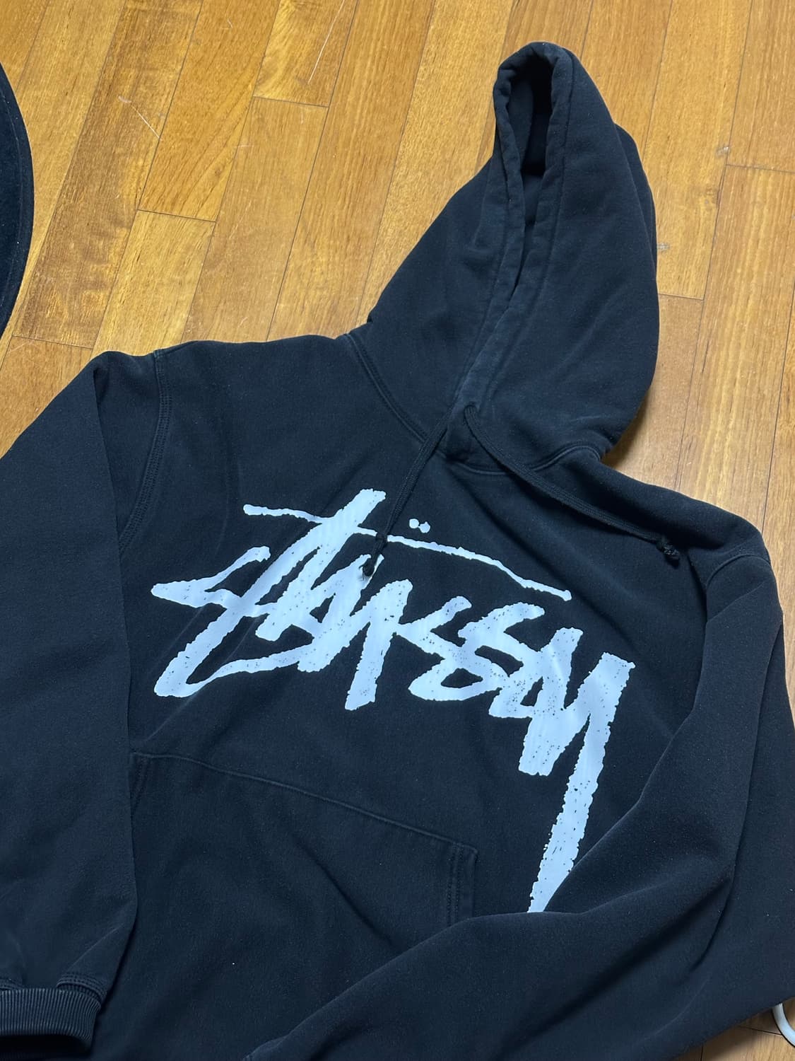 스투시 빅 스탁 후드 블랙 XL 상품이미지1