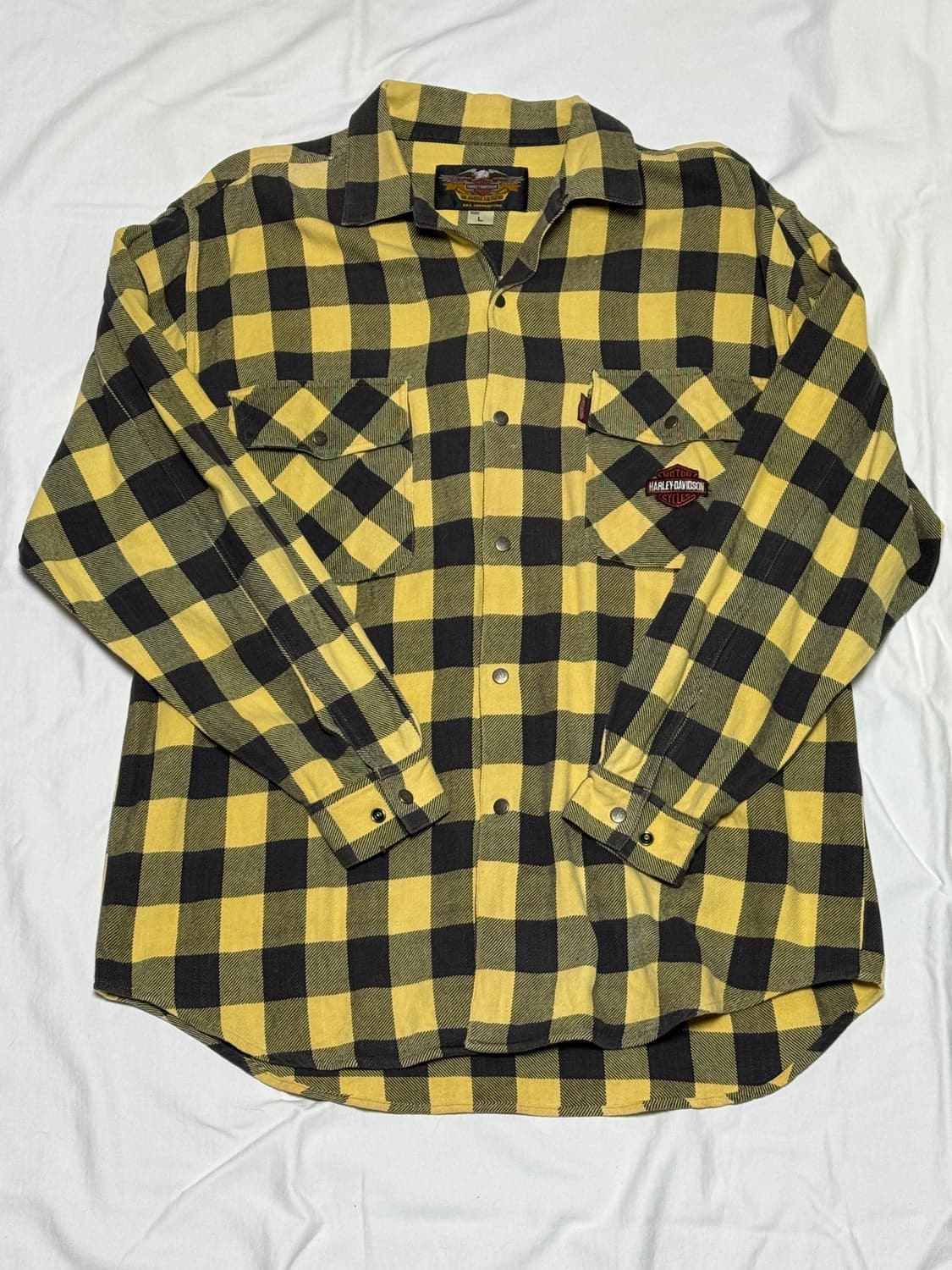 할리 데이비슨(Harley-Davidson)헤비 코튼 체크 워크 셔츠 상품이미지1