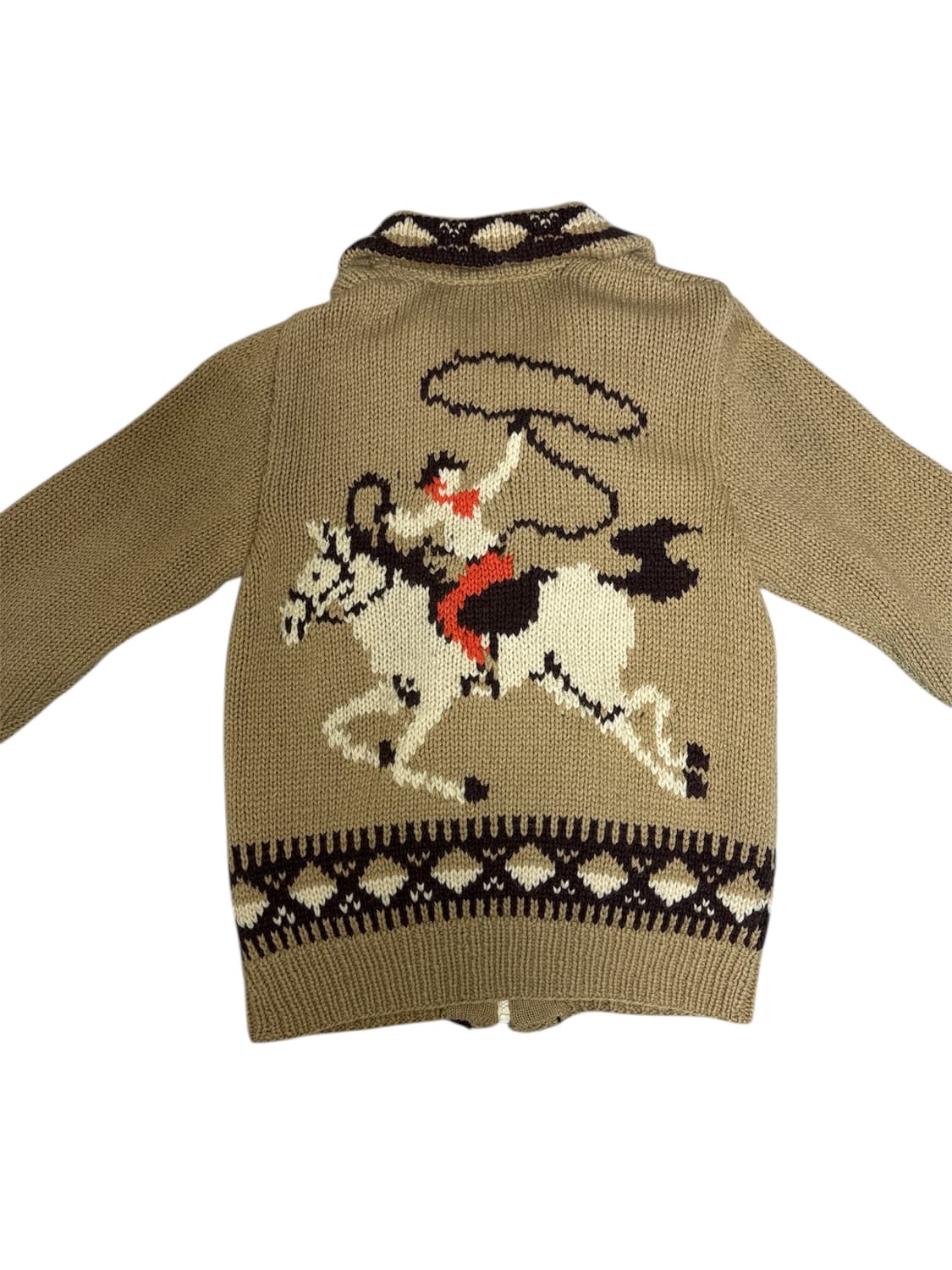 빈티지 코위찬 카우보이 울 집업 스웨터 브라운 M 상품이미지1