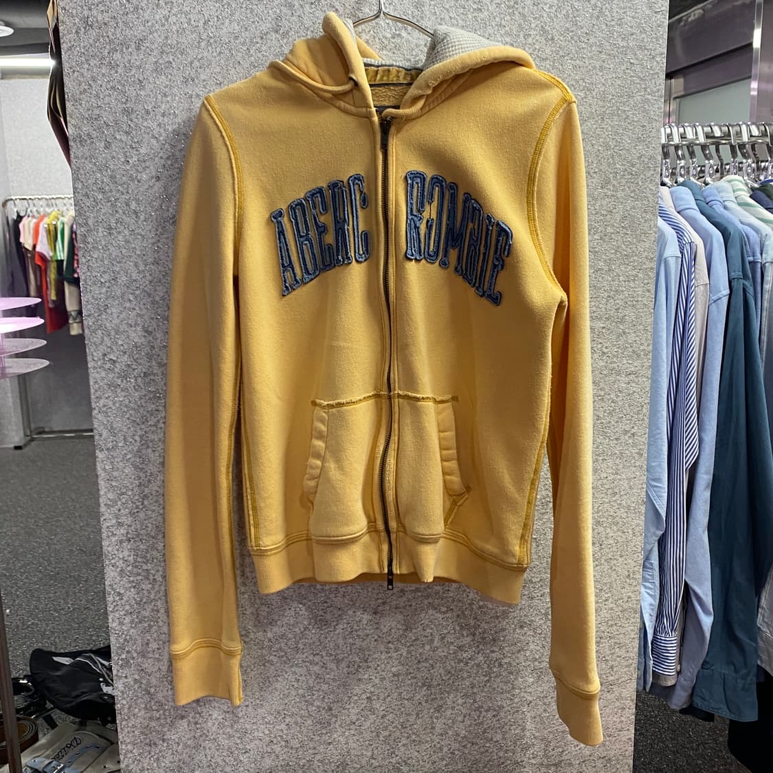아베크롬비 디트로이트 아치로고 옐로우 후드집업 B3658 상품이미지2