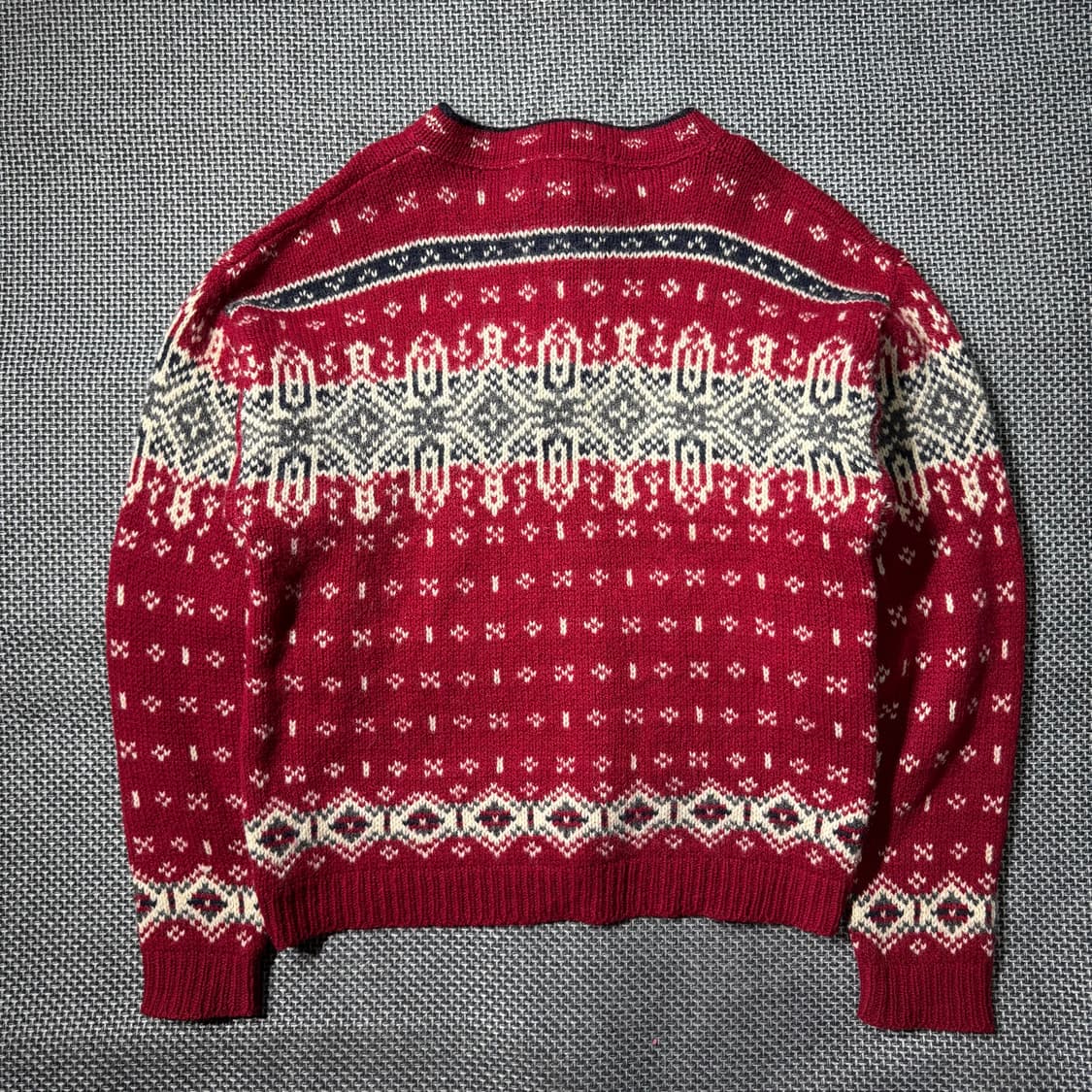 90s 엘엘빈 노르딕 스웨터 레드 ( M/OLD-8323 ) 상품이미지7