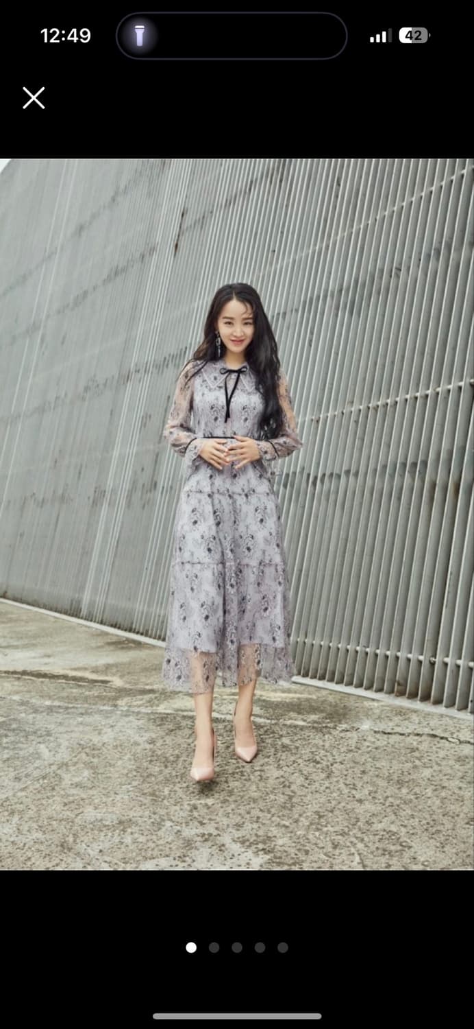 잇미샤 연보라색 신혜선 레이스 원피스 상품이미지1