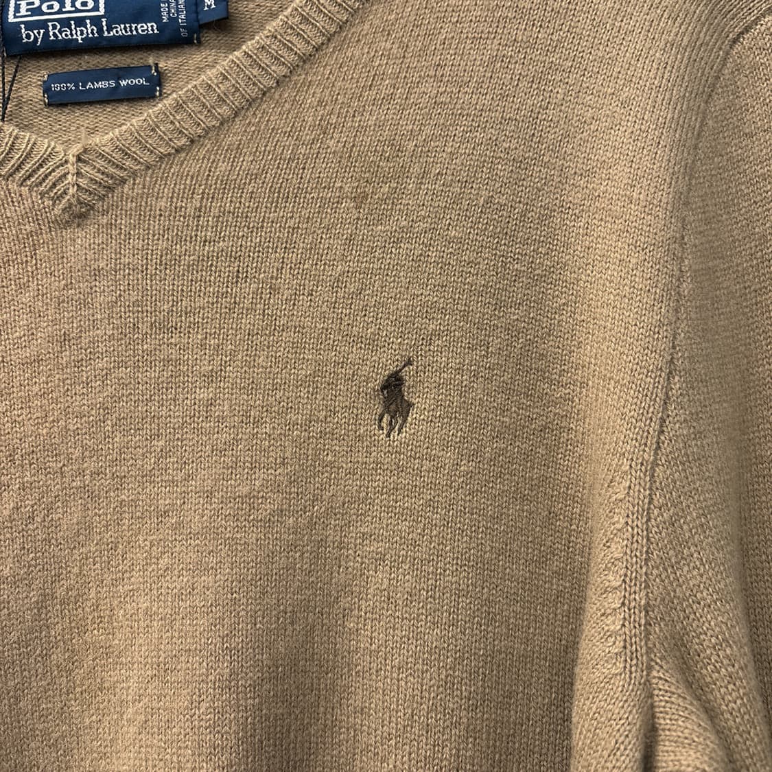 폴로 랄프로렌 브이넥 램스울 니트 스웨터 브라운 포니 자수 N316 상품이미지4