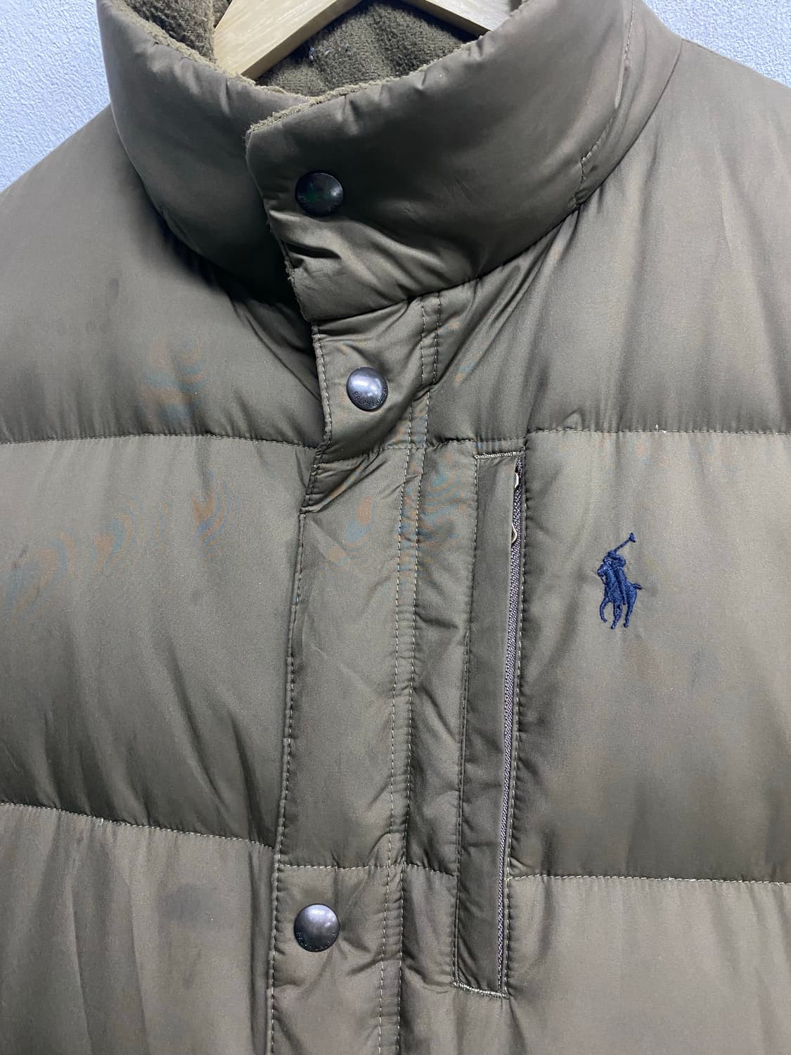 폴로 랄프로렌 미니멀 카키 브라운 패딩 L  상품이미지4