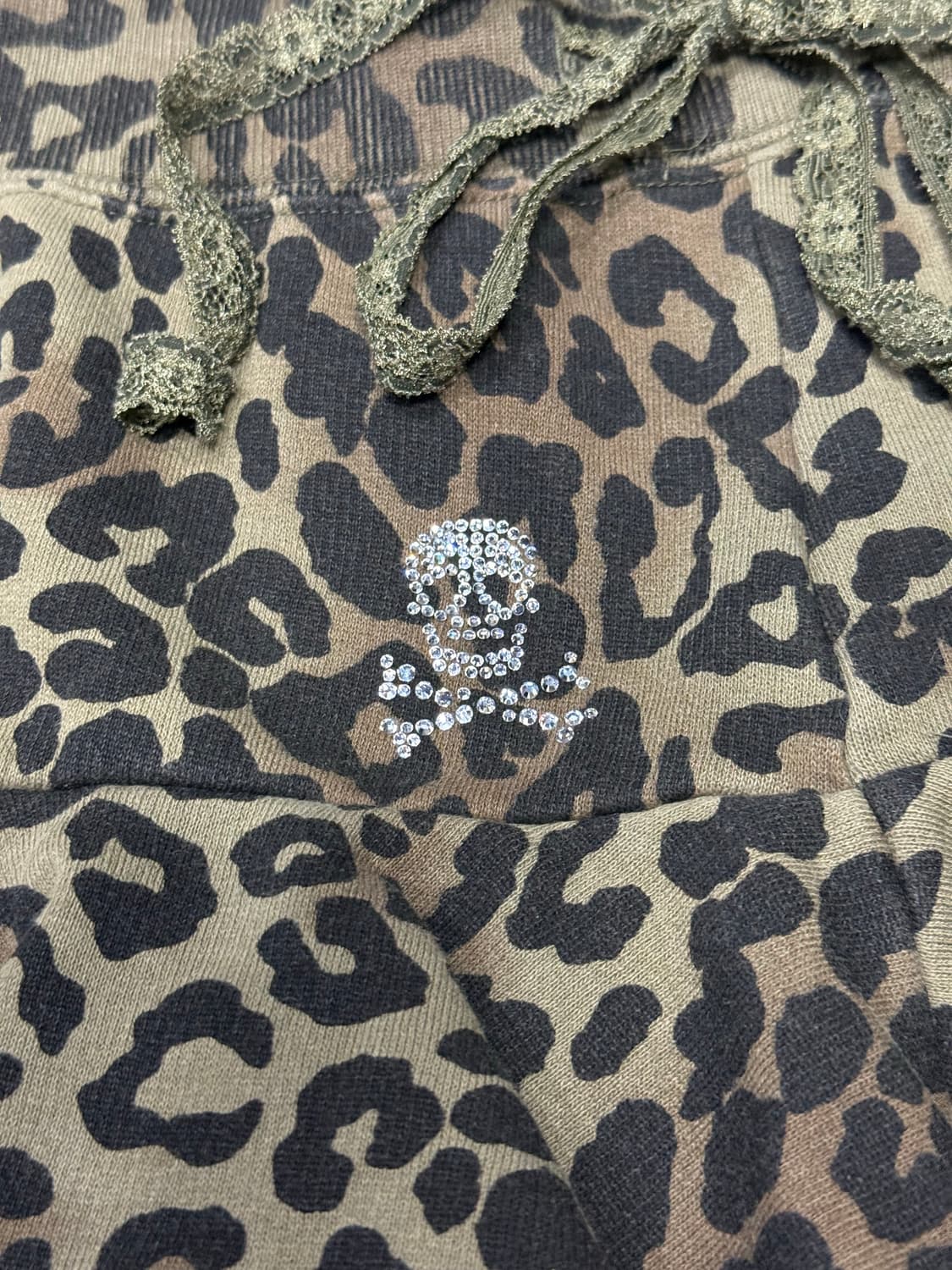 히스테릭 글래머 아카이브 해골 라인스톤 프릴 디테일 레오파드 스커트 치마 상품이미지2