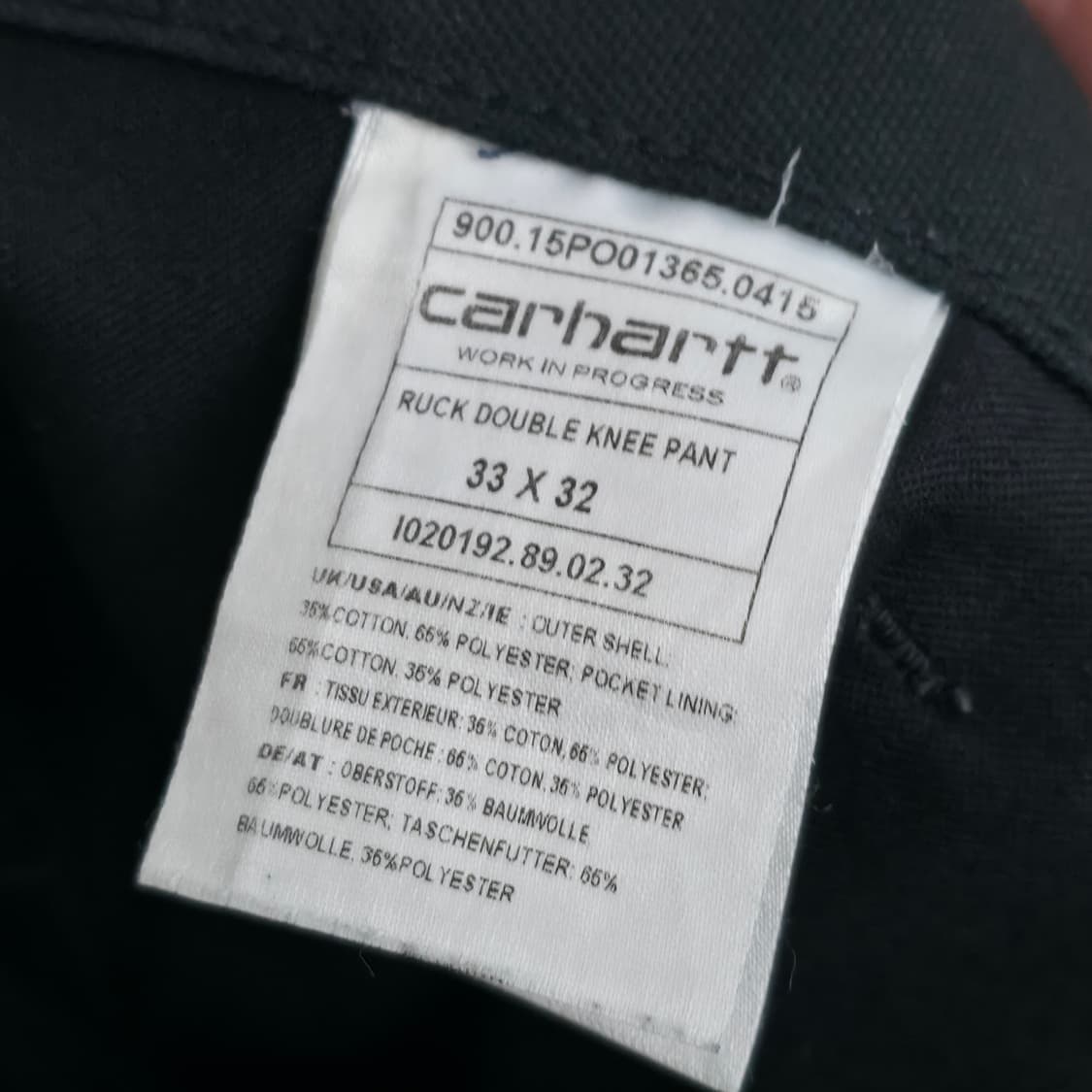 [33/32] 칼하트 더블니 카펜터 팬츠 블랙 상품이미지9