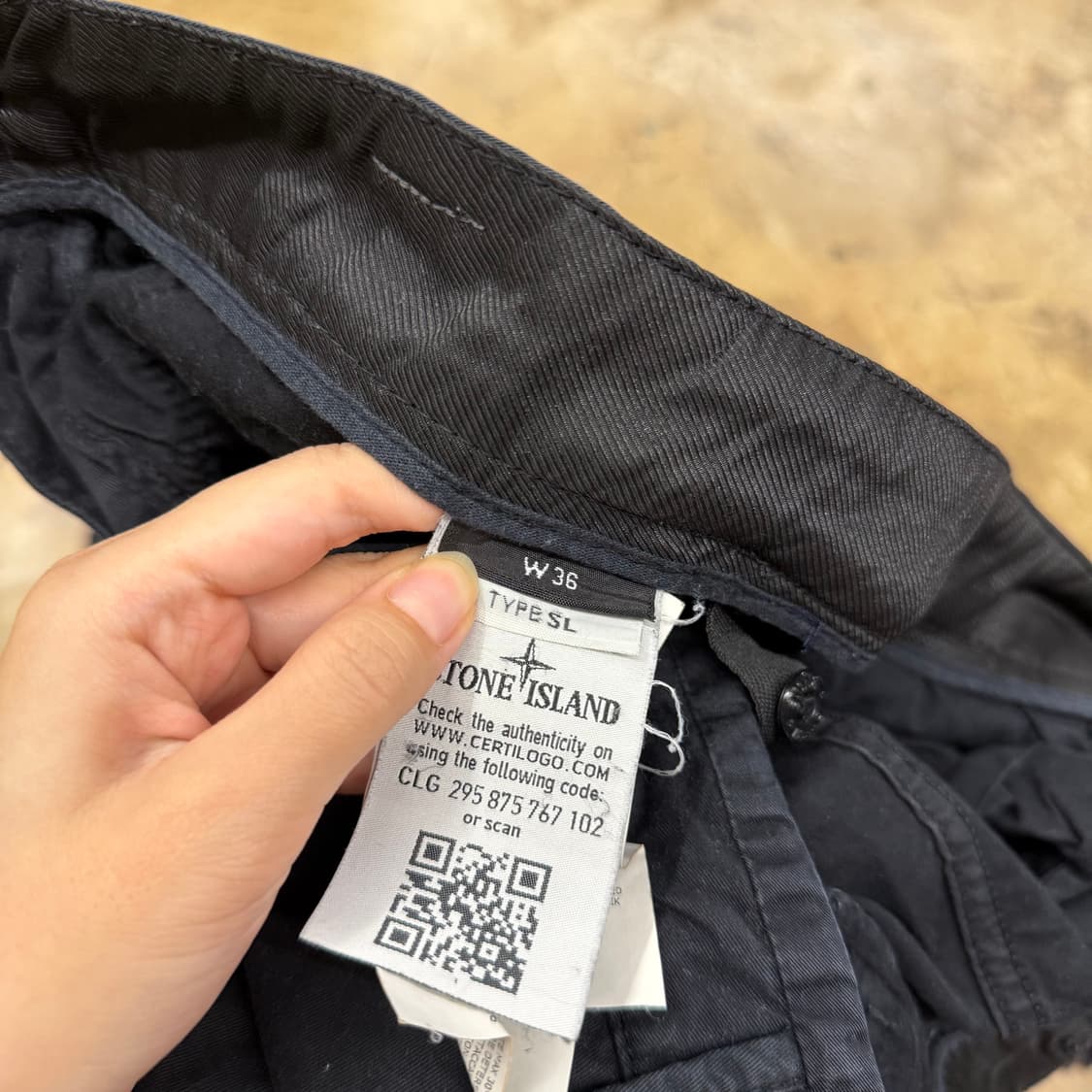 [정품/W36] 스톤아일랜드 블랙 카고 면바지 b14 상품이미지5