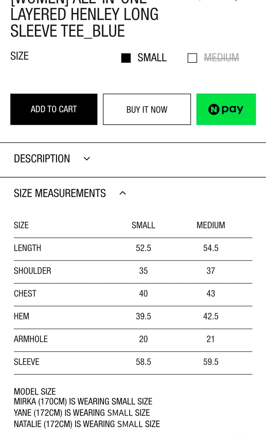 파르티멘토우먼 레이어드 롱슬리브 
미사용품  상품이미지2