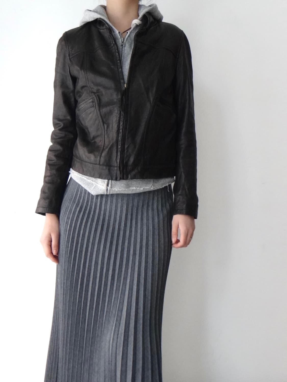 Soft short leather jacket / black 상품이미지5