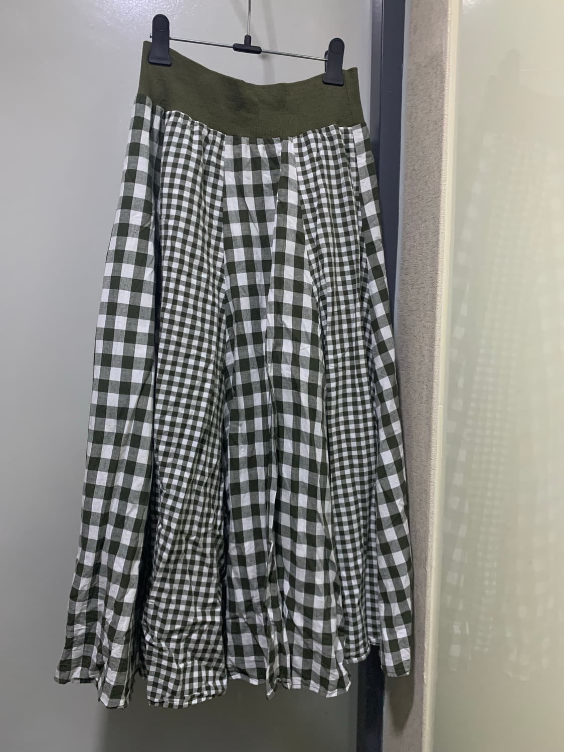 체크 롱 스커트 55-66-77 상품이미지2