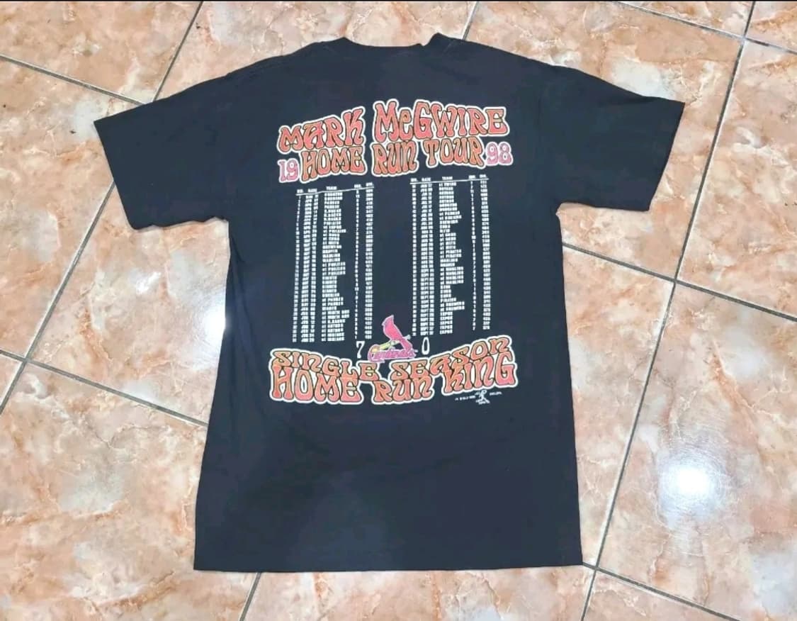 1998 세인트루이스 카디널스 마크맥과이어 홈런투어 빈티지티셔츠 상품이미지5