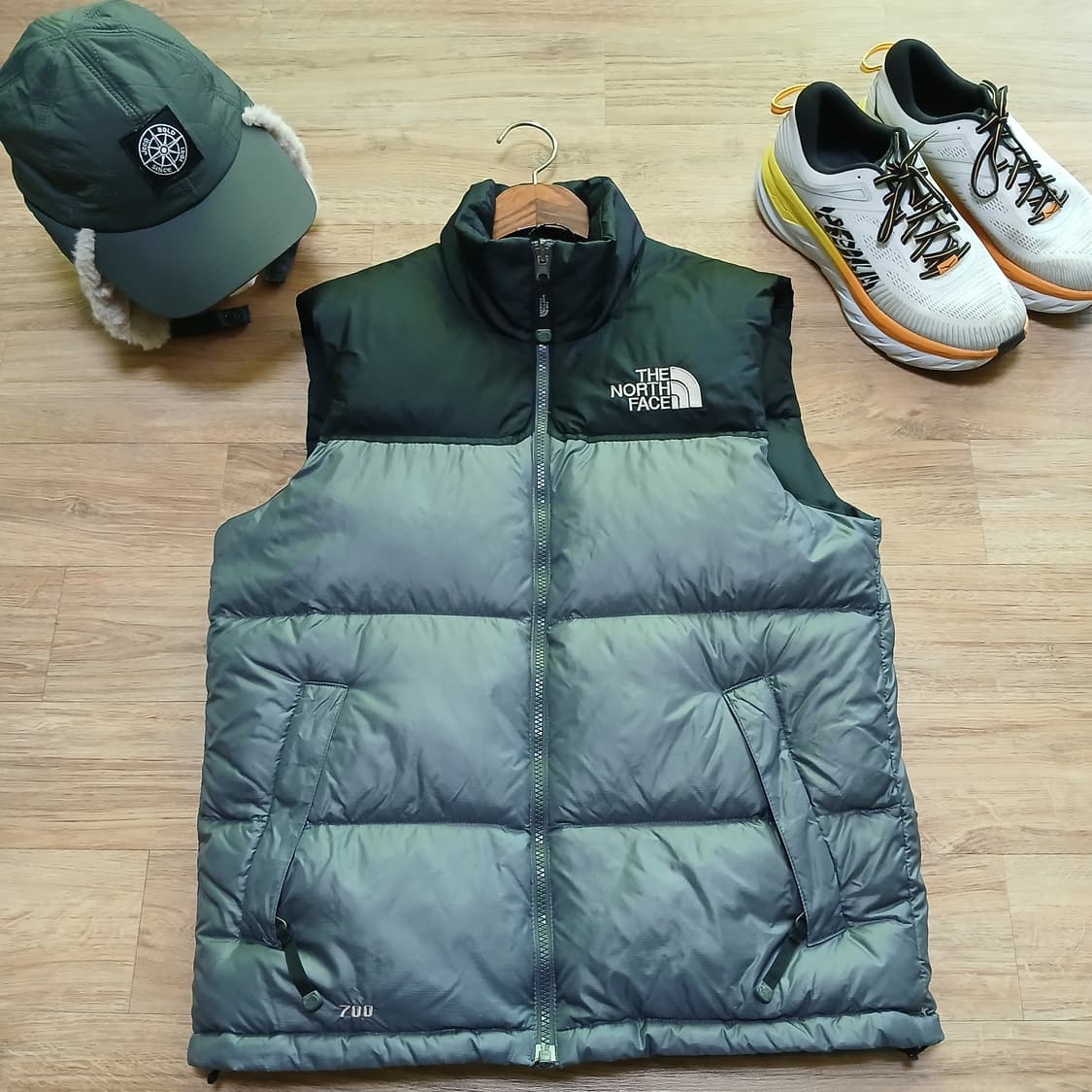 TNF 노스페이스 구스 조끼 패딩 베스트 자켓 그레이 차콜 상품이미지10