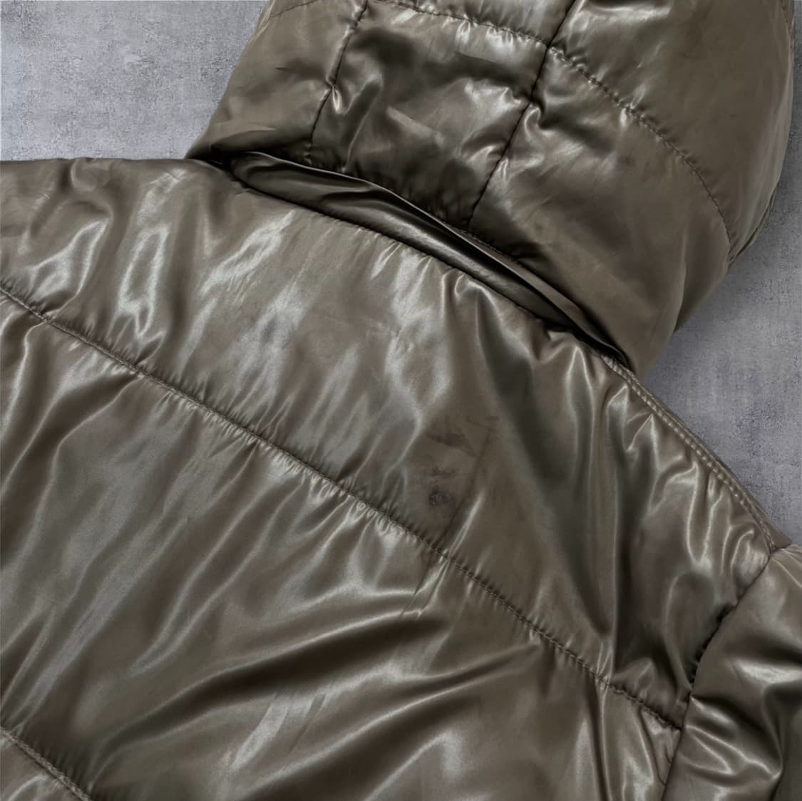 Sewardical 카키브라운 레이어드 니트넥 후드 숏패딩 M 상품이미지10