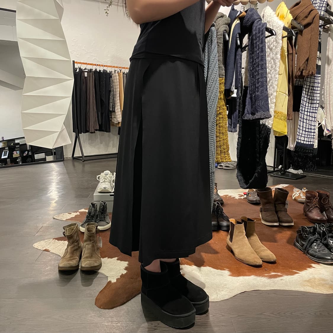 요지야마모토 플리츠 레이어드 스커트 상품이미지6