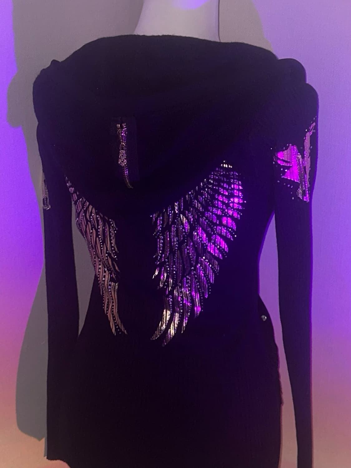 와투케 백날개 딱붙 후드집업 원피스 상품이미지3