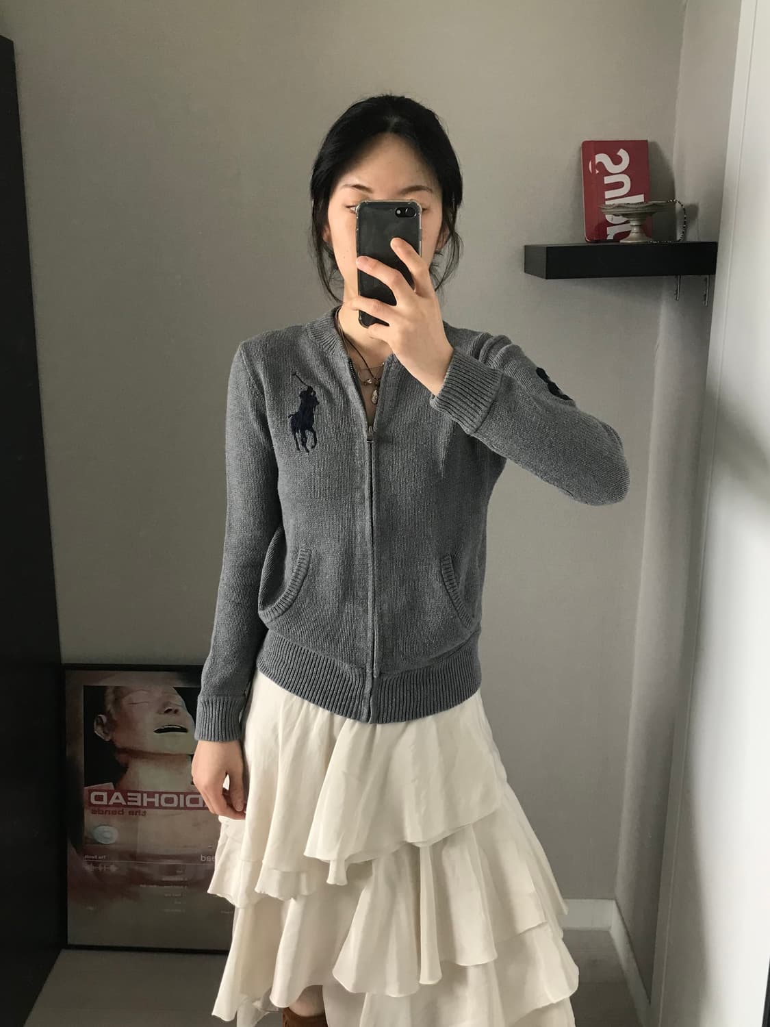 폴로 랄프로렌 빅 포니 로고 그레이 니트집업 대장급 상품이미지4