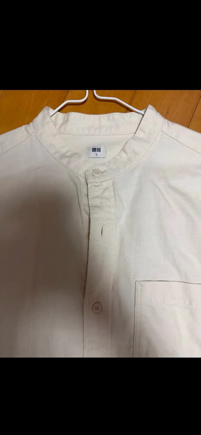 유니클로 차이나 카라 셔츠 아이보리 상품이미지2