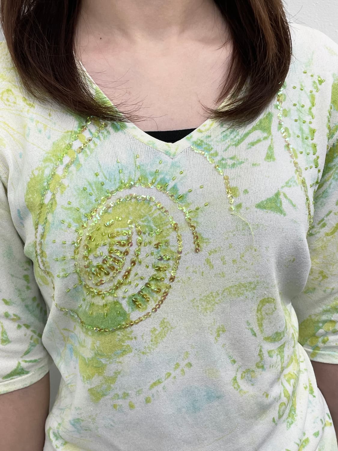 페어리 몽환 플라워 비즈 탑 상품이미지2