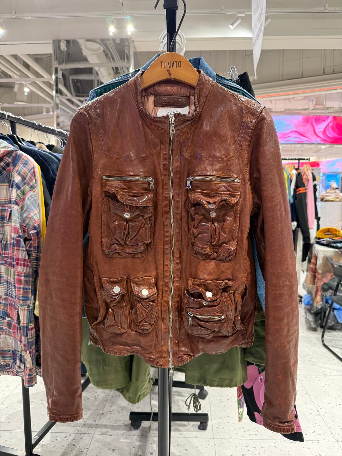 닐바렛 주름 레더 자켓  상품이미지1