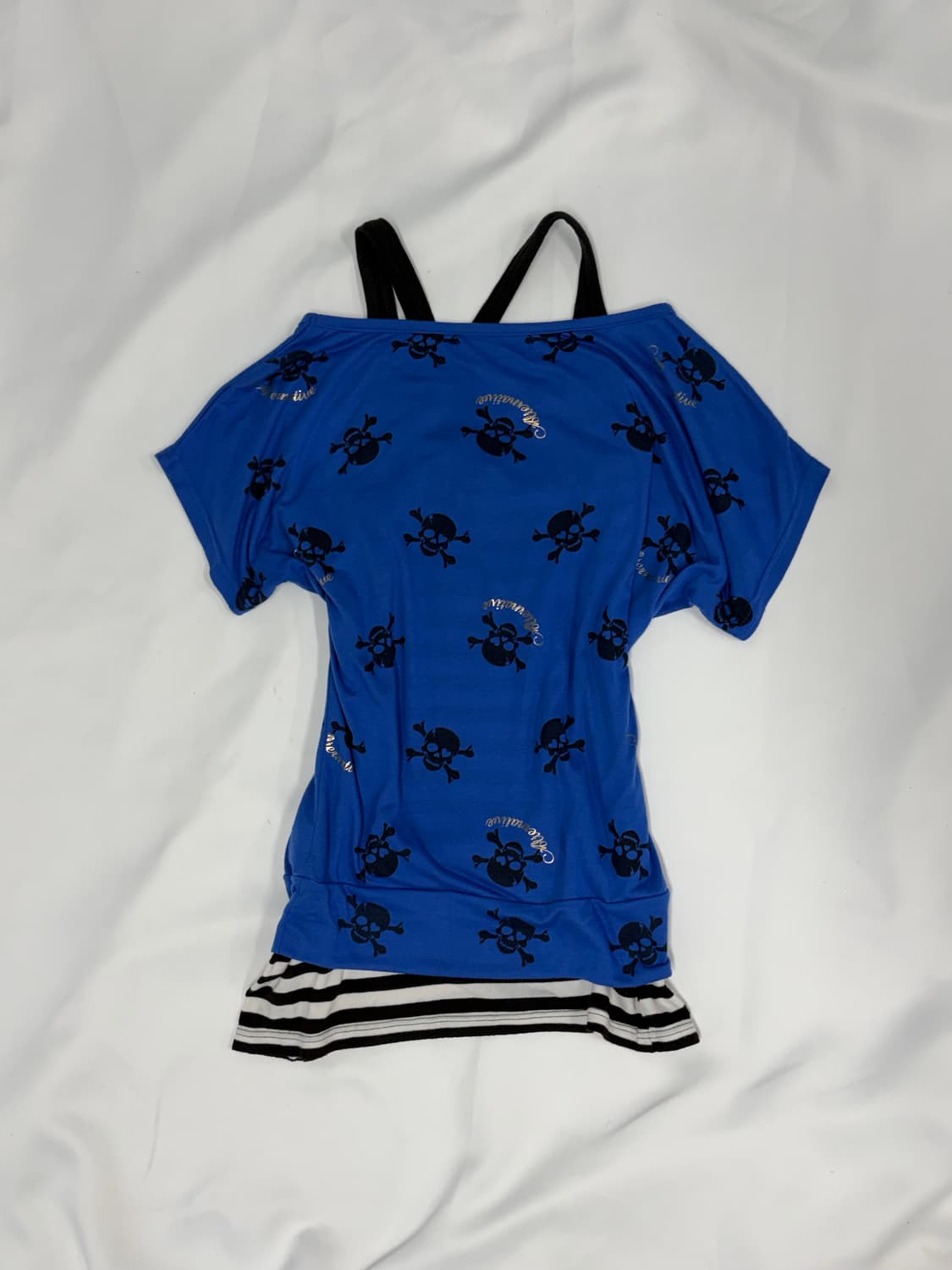 00s 세실맥비 해골 갸루 반팔 & 스트라이프 나시 상품이미지6