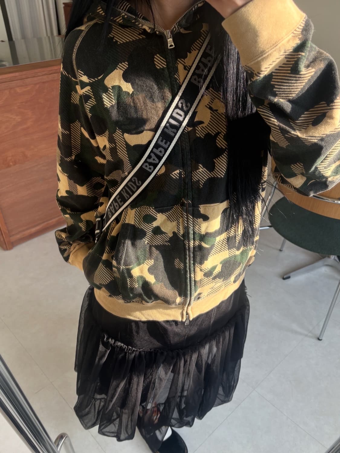 베이프 카모 체크 후드집업 상품이미지5