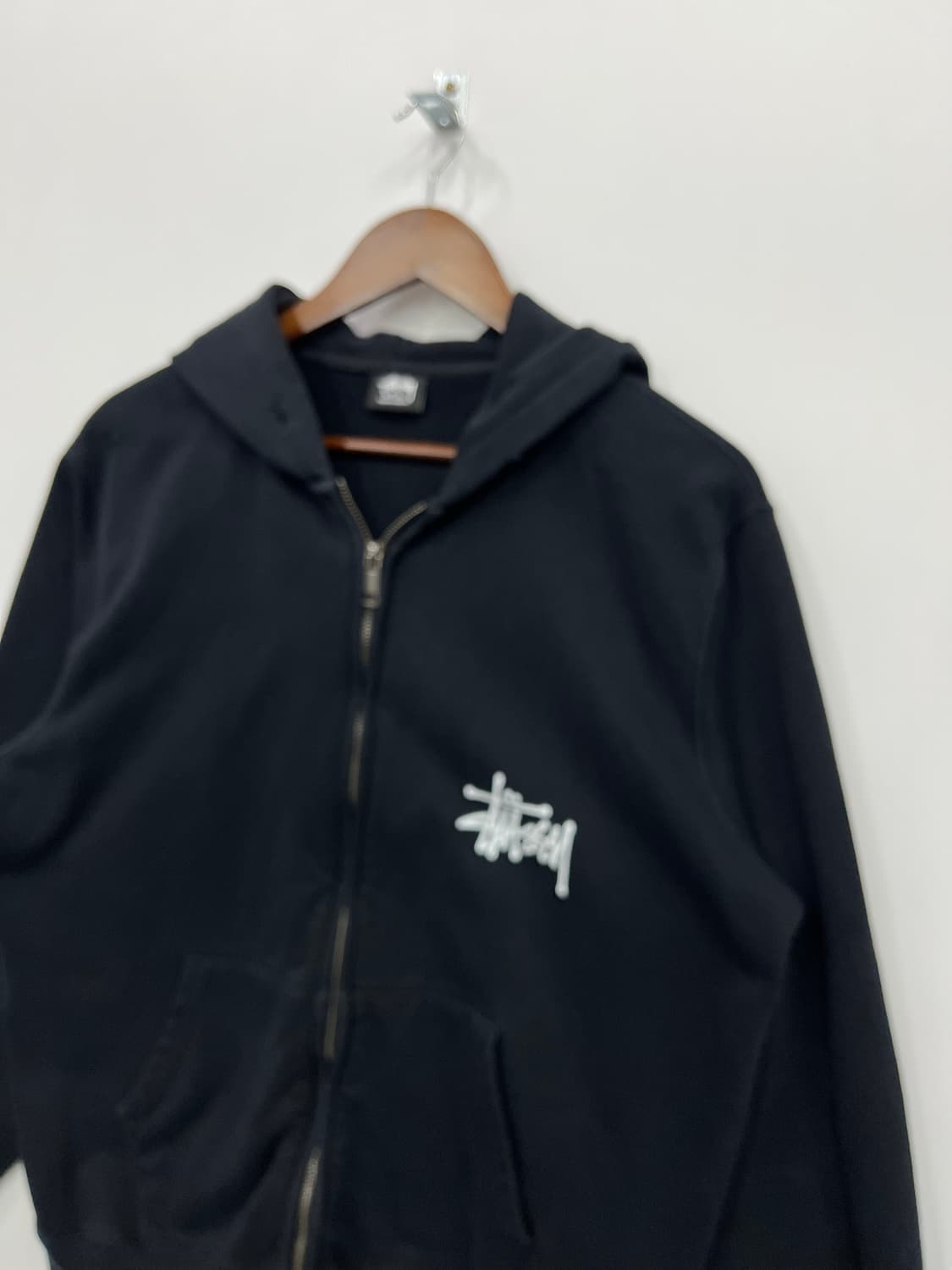 스투시 베이직 블랙 후드집업  상품이미지2