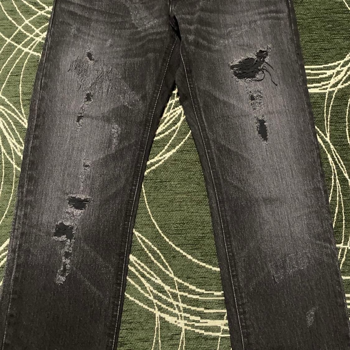 Roen skull crush black denim pants 상품이미지4