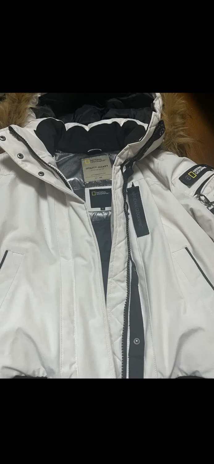 내셔널지오그래픽 유틸리티 패딩 화이트 S 상태 좋음 상품이미지1